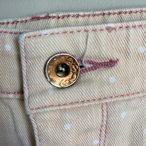 QSD Women's Light Peach Polka Dot Denim Cutoff Shorts Size 5/27 - Picture 4 of 12